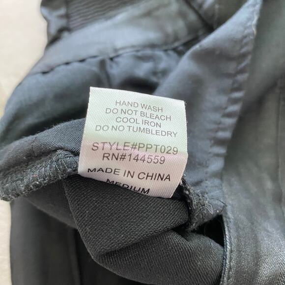 PPLA Jackie Faux Leather Style Knit Moto Pants Size Medium EUC Stretch Black - Picture 8 of 11